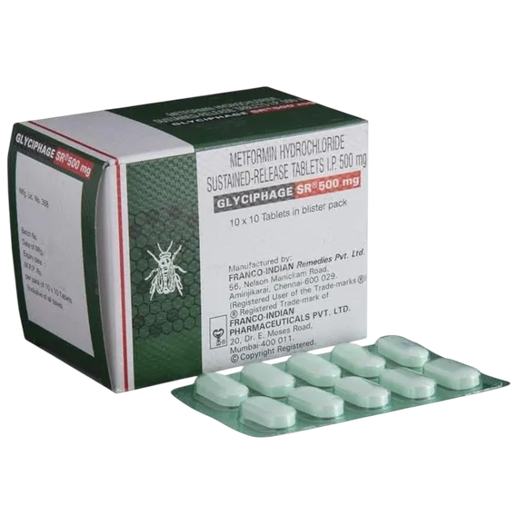 glyciphage sr 500mg tablet 10's